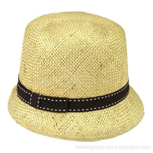 Women's Wholesale Sinamay Hat with 2 Lines GG Band and Bow